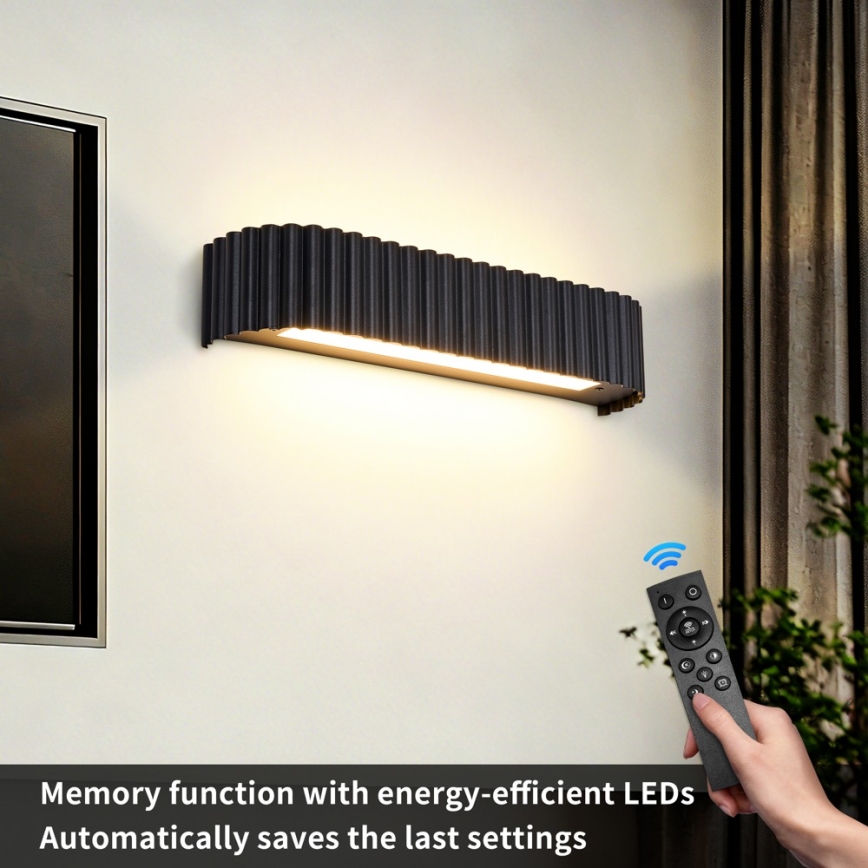 Brilagi - LED zidna svjetiljka s mogućnošću prigušivanja FALCON MODERN LED/14W/230V 3000-6000K 40 cm crna + daljinski upravljač