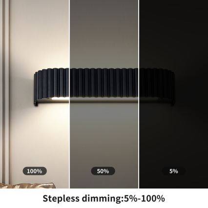 Brilagi - LED zidna svjetiljka s mogućnošću prigušivanja FALCON MODERN LED/14W/230V 3000-6000K 40 cm crna + daljinski upravljač