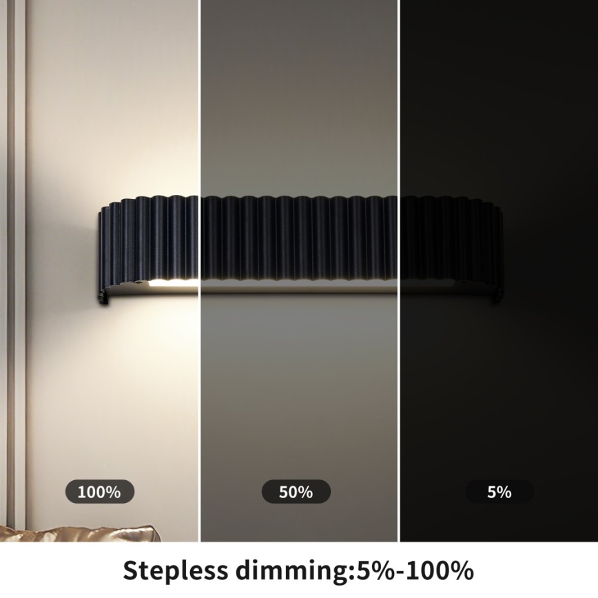 Brilagi - LED zidna svjetiljka s mogućnošću prigušivanja FALCON MODERN LED/14W/230V 3000-6000K 40 cm crna + daljinski upravljač