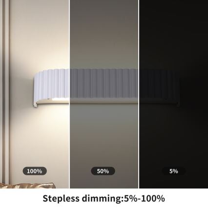 Brilagi - LED prigušivo zidno svjetlo FALCON MODERN LED/14W/230V 3000-6000K 40 cm bijela + daljinski upravljač