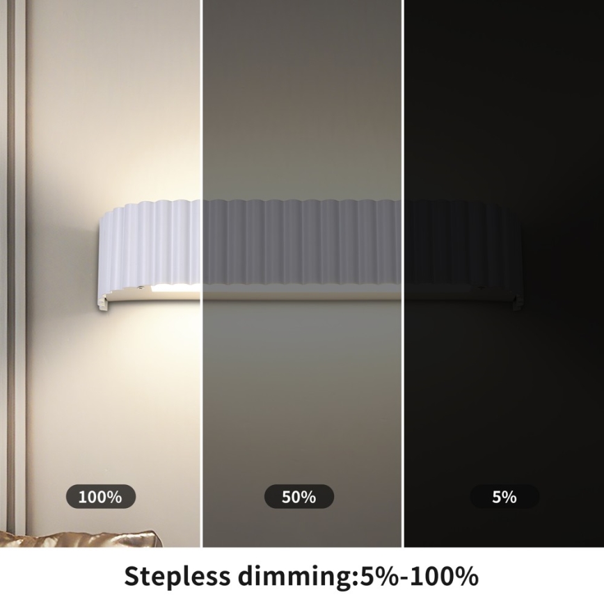 Brilagi - LED prigušivo zidno svjetlo FALCON MODERN LED/14W/230V 3000-6000K 40 cm bijela + daljinski upravljač