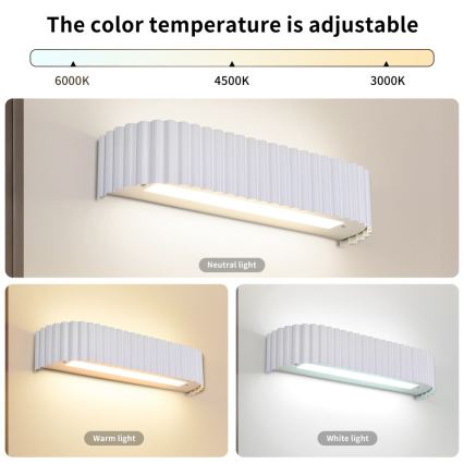 Brilagi - LED prigušivo zidno svjetlo FALCON MODERN LED/14W/230V 3000-6000K 40 cm bijela + daljinski upravljač