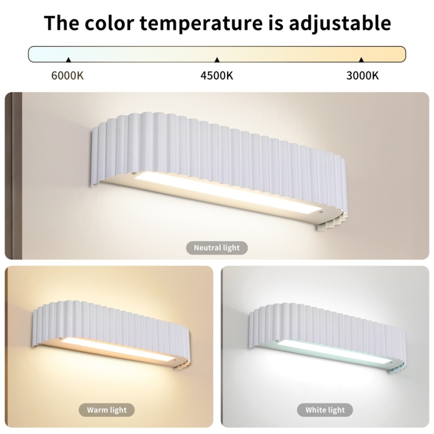 Brilagi - LED prigušivo zidno svjetlo FALCON MODERN LED/14W/230V 3000-6000K 40 cm bijela + daljinski upravljač