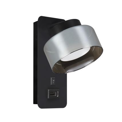 Brilagi - LED Zidna svjetiljka s USB priključkom AURA LUX 1xGX53/30W/230V crna/zadimljena