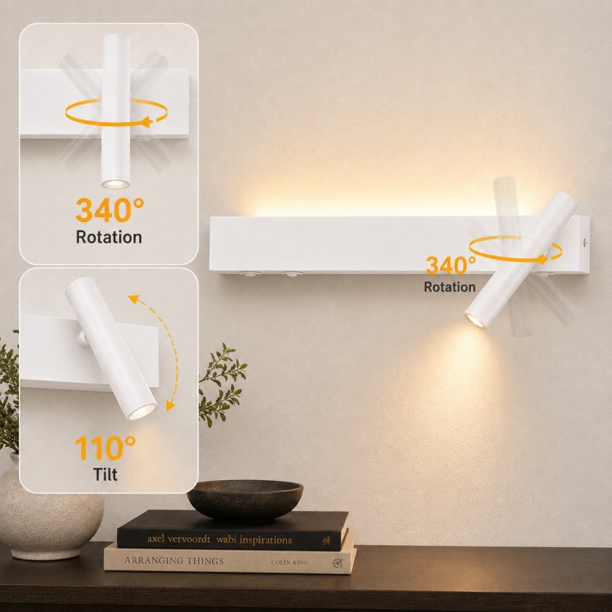 Brilagi - LED zidna točkasta svjetiljka ARLIX LED/3W/230V + LED/7W bijela CRI 90