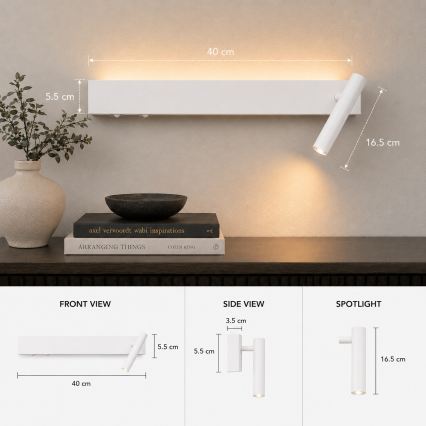 Brilagi - LED zidna točkasta svjetiljka ARLIX LED/3W/230V + LED/7W bijela CRI 90