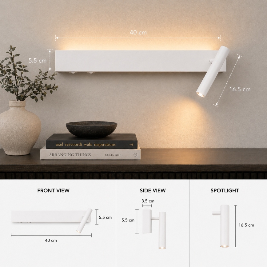 Brilagi - LED zidna točkasta svjetiljka ARLIX LED/3W/230V + LED/7W bijela CRI 90