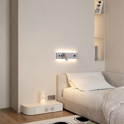 Brilagi - LED zidna reflektorska svjetiljka s USB priključkom NOCTIS LED/3W/230V + LED/9W bež