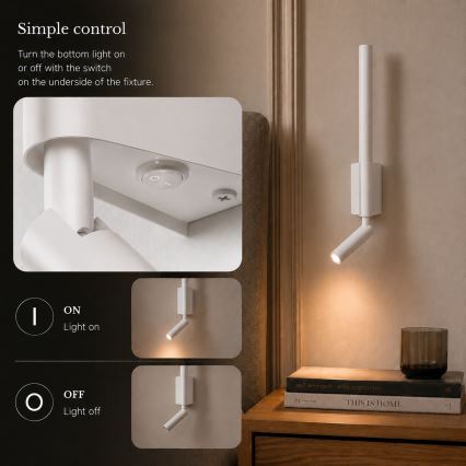 Brilagi - LED zidni spot VIXON LED/3W/230V + LED/5W bijela CRI 90