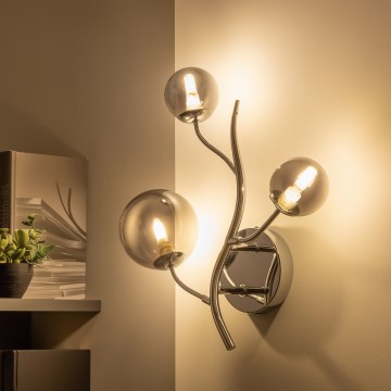 Brilagi - LED zidno svjetlo MISTEL 3xG9/3W/230V crni krom/dimljeno