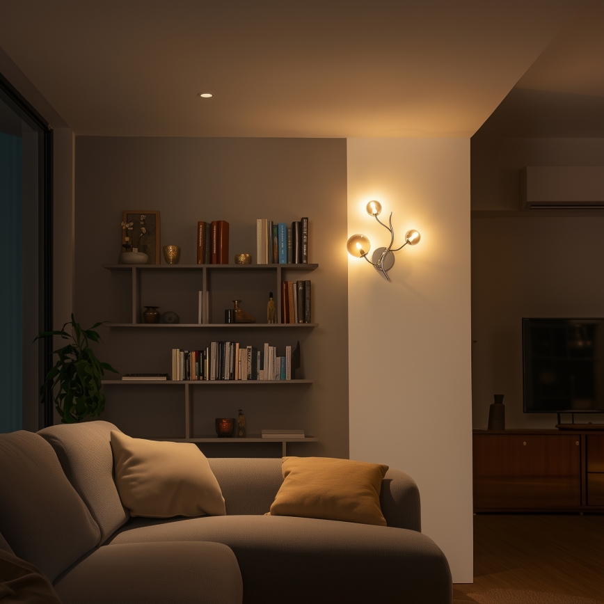 Brilagi - LED zidno svjetlo MISTEL 3xG9/3W/230V crni krom/dimljeno