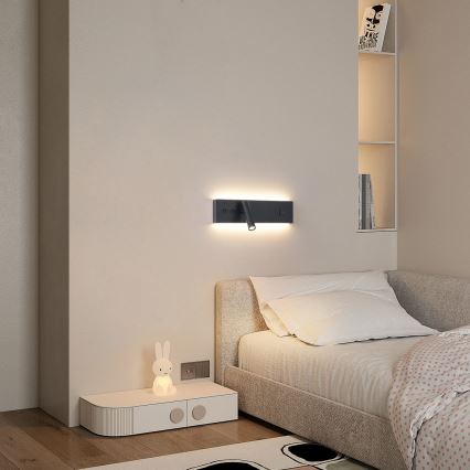 Brilagi - LED zidna reflektorska svjetiljka s USB priključkom NOCTIS LED/3W/230V + LED/9W crna