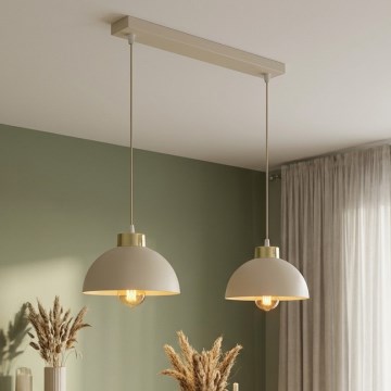 Brilagi - Luster na kabelu 2xE27/60W/230V bež/zlatna