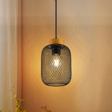 Brilagi - Luster na kabelu BASKLITE 1xE27/15W/230V kaučukovo drvo/crna