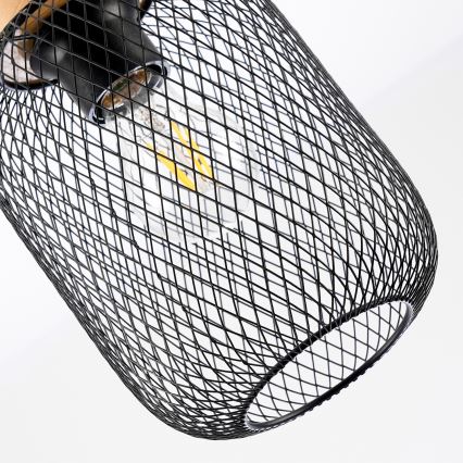 Brilagi - Luster na kabelu BASKLITE 1xE27/15W/230V kaučukovo drvo/crna