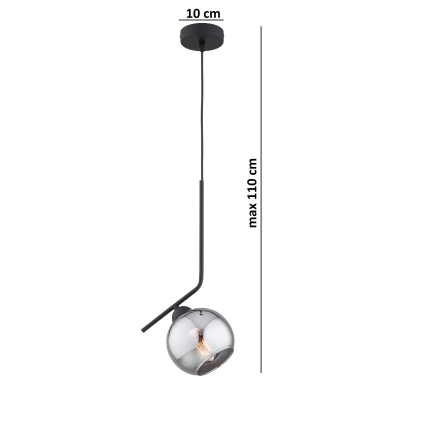 Brilagi - Luster na kabelu DIOR 1xE27/60W/230V crna/dimna siva