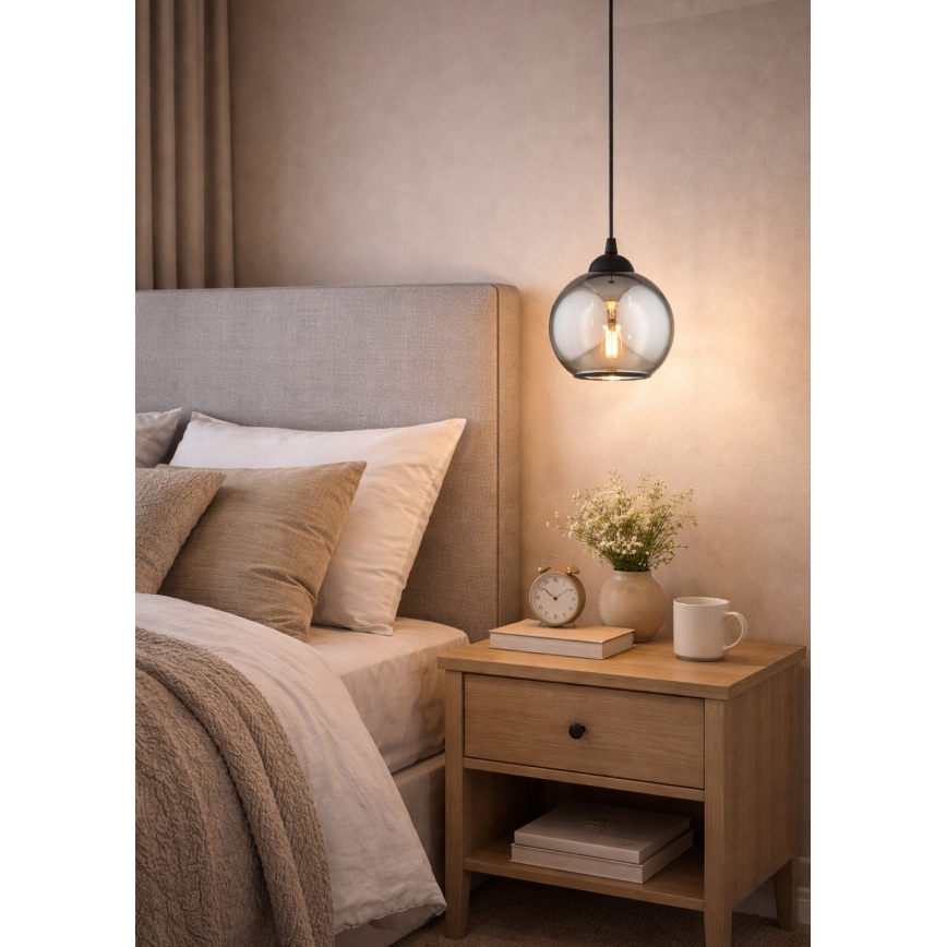Brilagi - Luster na kabelu DIOR 1xE27/60W/230V crna/zadimljena siva