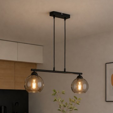 Brilagi - Luster na kabelu DIOR 2xE27/60W/230V crna/dimno-siva