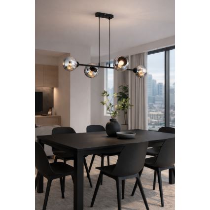 Brilagi - Luster na kabelu DIOR 4xE27/60W/230V crna/dimna siva
