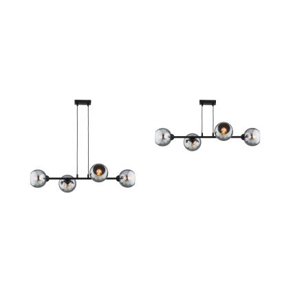 Brilagi - Luster na kabelu DIOR 4xE27/60W/230V crna/dimna siva