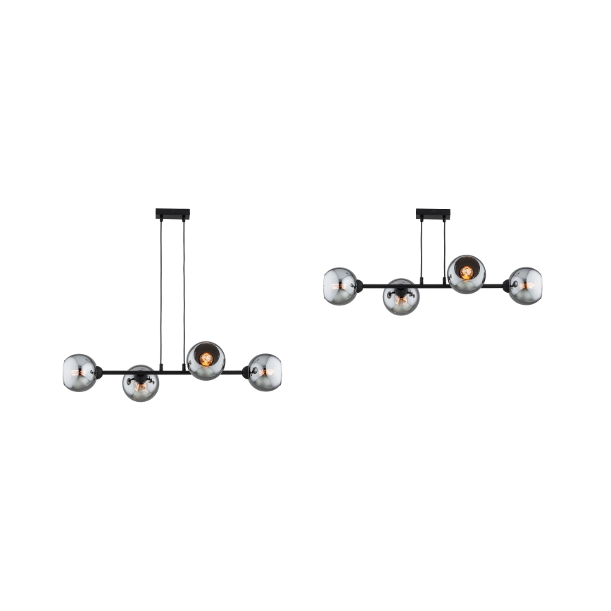 Brilagi - Luster na kabelu DIOR 4xE27/60W/230V crna/dimna siva