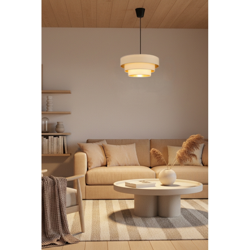 Brilagi - Luster na kabelu LUNETA 1xE27/60W/230V Ø 40 cm krem/zlatna