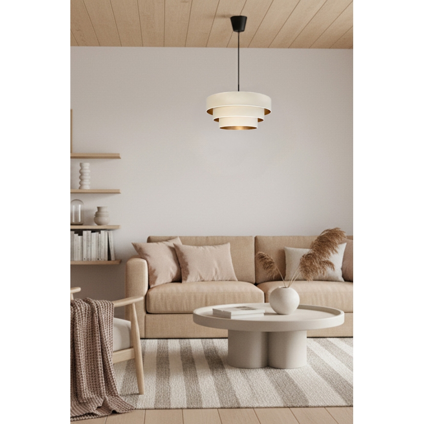 Brilagi - Luster na kabelu LUNETA 1xE27/60W/230V Ø 40 cm krem/zlatna