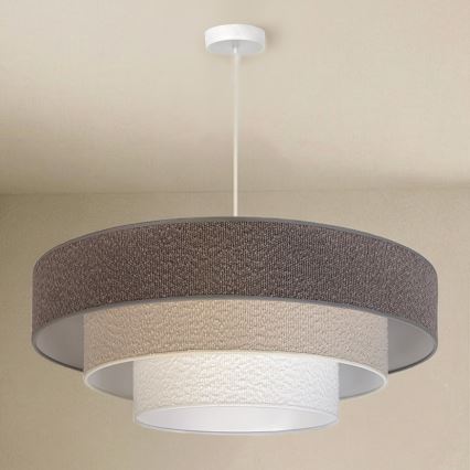 Brilagi - Luster na kabelu LUNETA 3xE27/60W/230V Ø 80 cm siva/krem/bijela