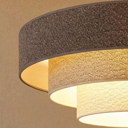 Brilagi - Luster na kabelu LUNETA 3xE27/60W/230V Ø 80 cm siva/krem/bijela