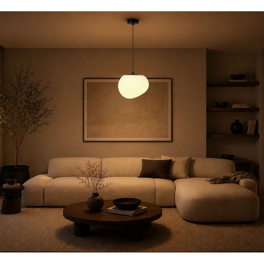 BRILAGI - Luster na kabelu PEBBLES 1xE27/40W/230V Ø 25 cm crna