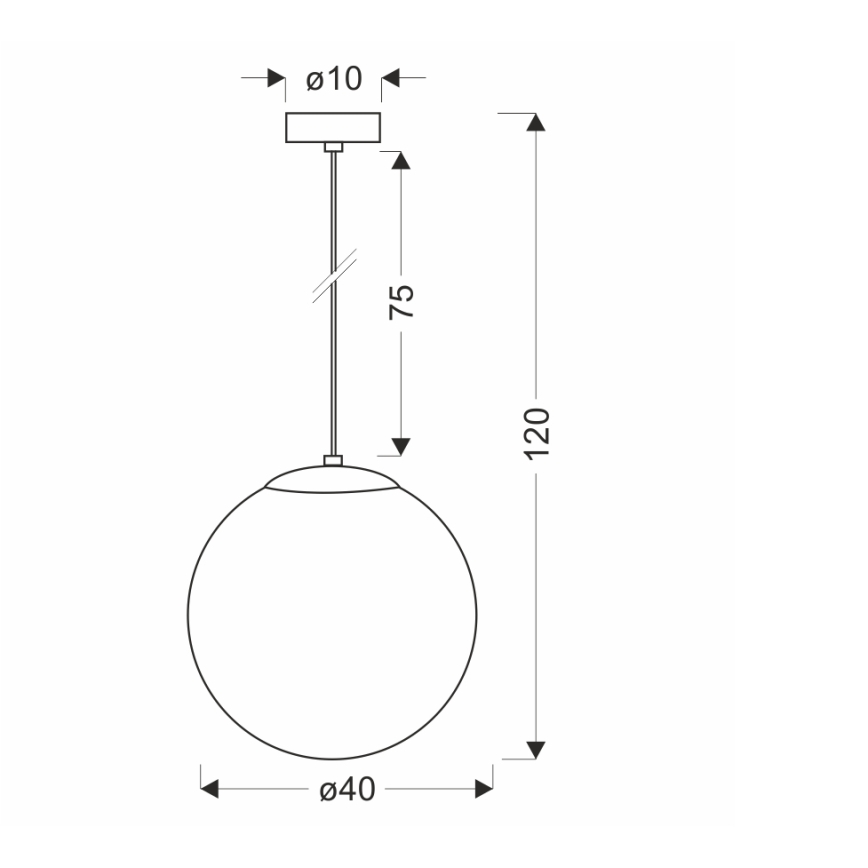 BRILAGI - Luster na kabelu POLOS 1xE27/40W/230V Ø 40 cm crna