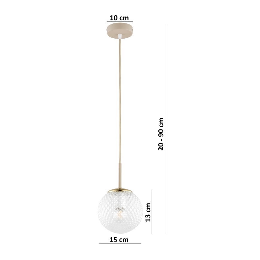 Brilagi - Luster na kabelu STELLA 1xE27/60W/230V Ø 15 cm bež/zlatna
