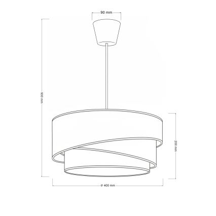 Brilagi - Luster na kabelu TRIO 1xE27/60W/230V Ø 40 cm smeđa/bež/bijela