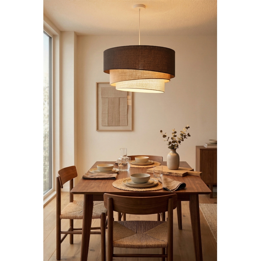 Brilagi - Luster na kabelu TRIO 3xE27/60W/230V promjer 60 cm smeđa/bež/bijela