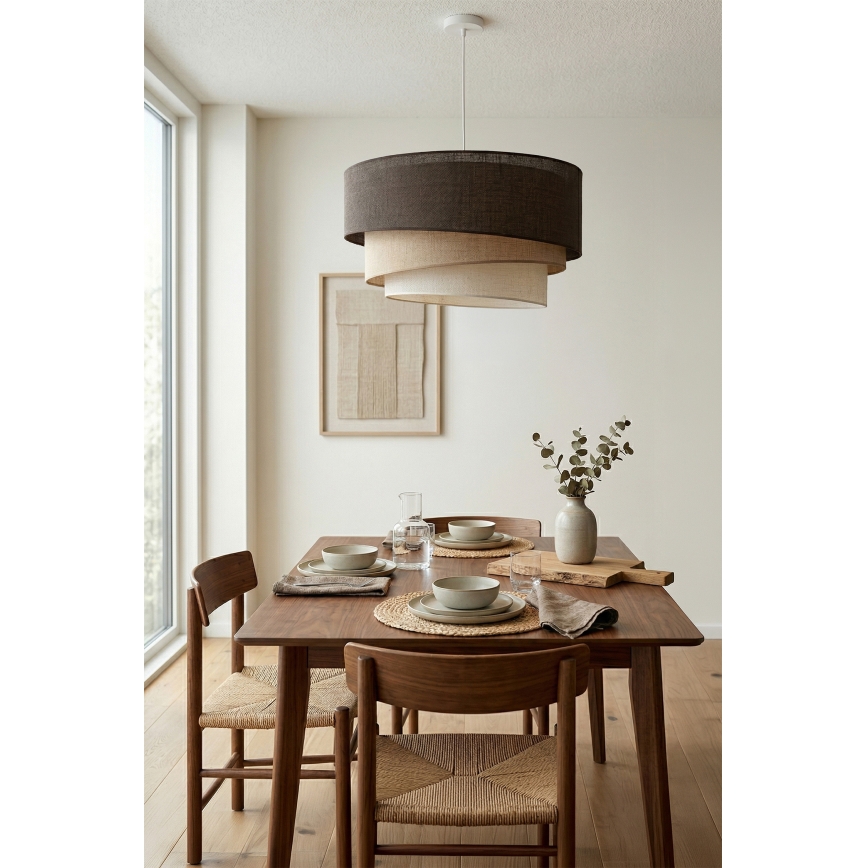 Brilagi - Luster na kabelu TRIO 3xE27/60W/230V promjer 60 cm smeđa/bež/bijela