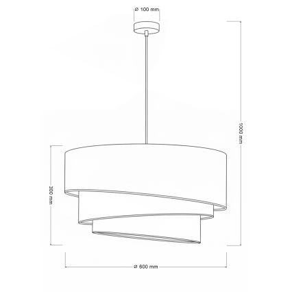 Brilagi - Luster na kabelu TRIO 3xE27/60W/230V promjer 60 cm smeđa/bež/bijela