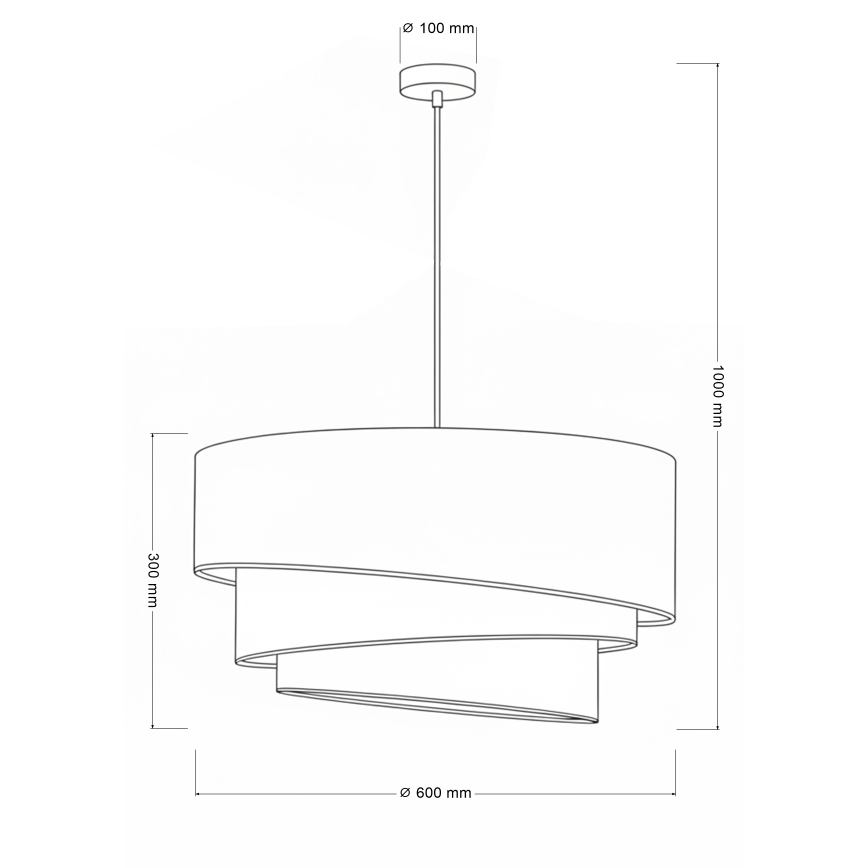 Brilagi - Luster na kabelu TRIO 3xE27/60W/230V promjer 60 cm smeđa/bež/bijela