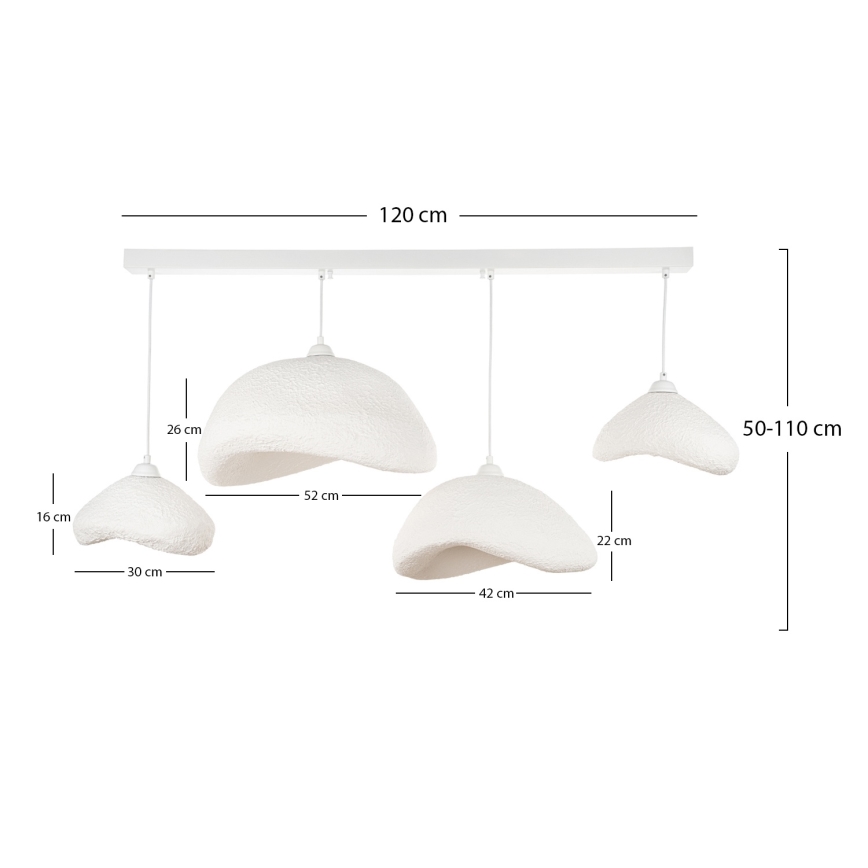 Brilagi - Luster na kabelu WABI SABI 4xE27/40W/230V bijela