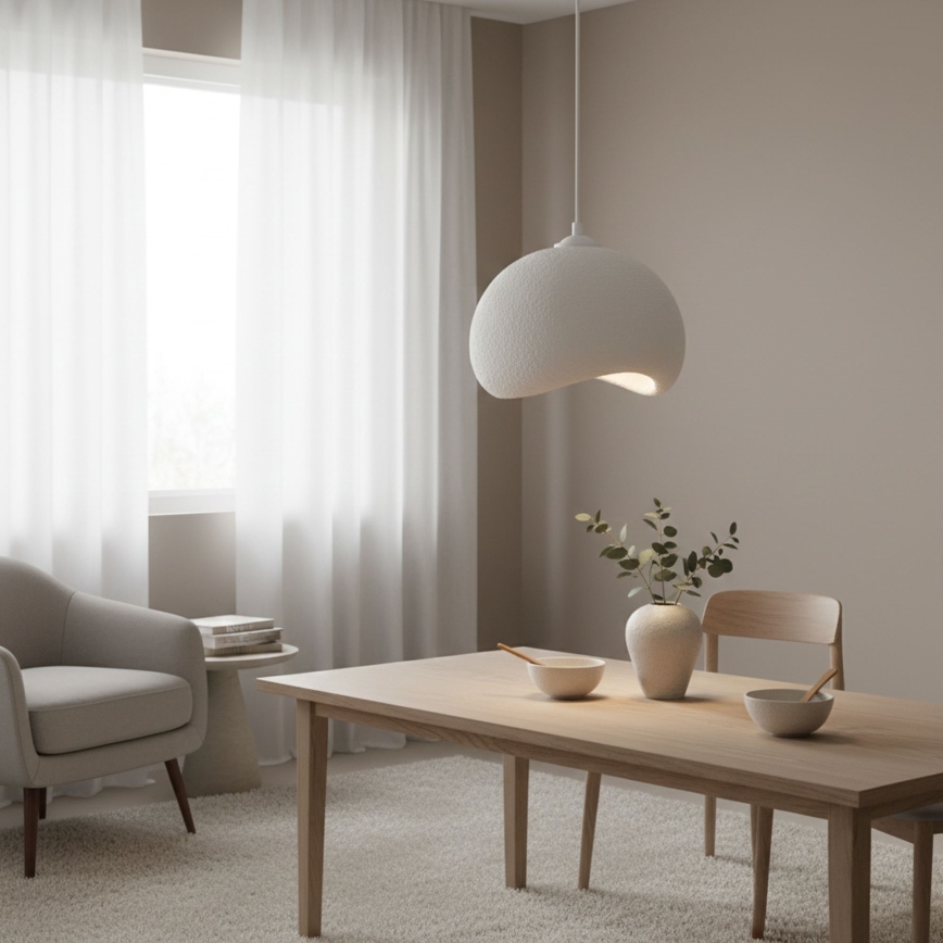 Brilagi - Luster na kabelu YONTU 1xE27/40W/230V Ø 34 cm bijela