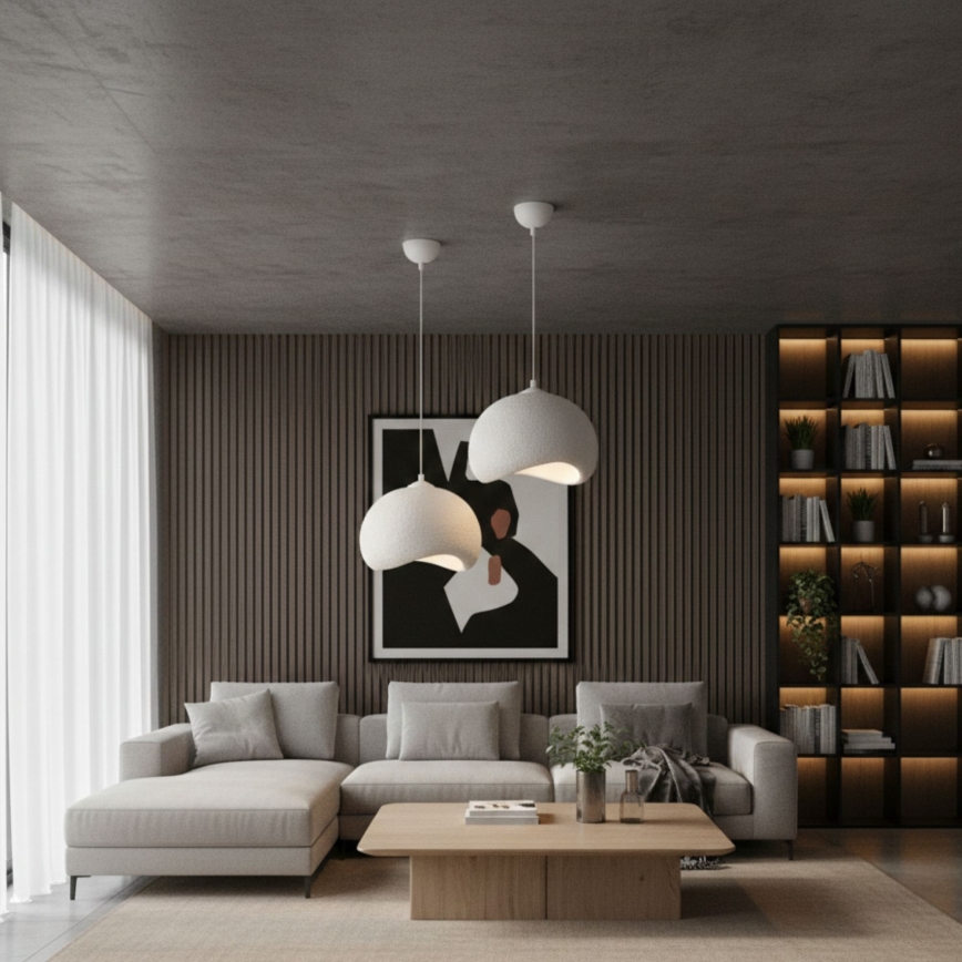 Brilagi - Luster na kabelu YONTU 1xE27/40W/230V Ø 34 cm bijela