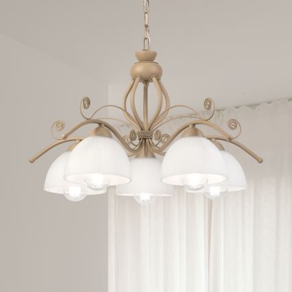 Brilagi - Luster na lancu ANTICO MODERN 5xE27/60W/230V bež