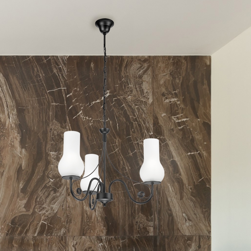 Brilagi - Luster na lancu COTTAGE 3xE14/40W/230V crna/bijela