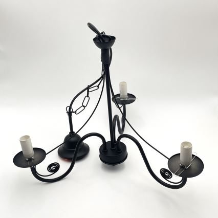 Brilagi - Luster na lancu COTTAGE 3xE14/40W/230V crna/smeđa