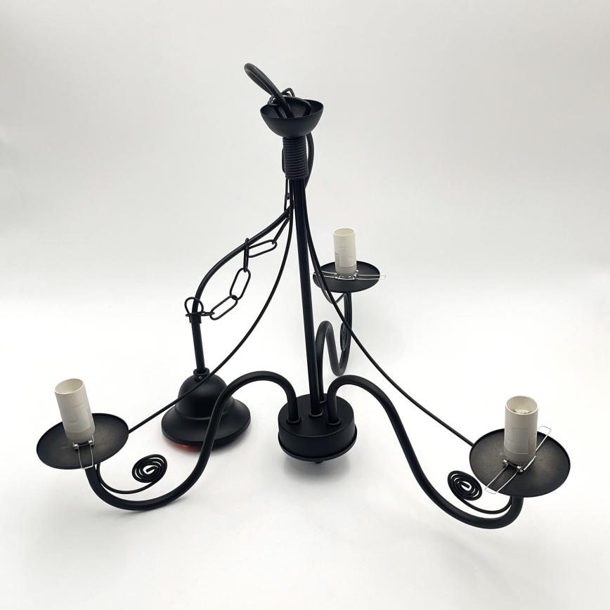 Brilagi - Luster na lancu COTTAGE 3xE14/40W/230V crna/smeđa