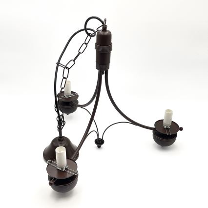Brilagi - Luster na lancu COTTAGE 3xE14/40W/230V hrast/bijela
