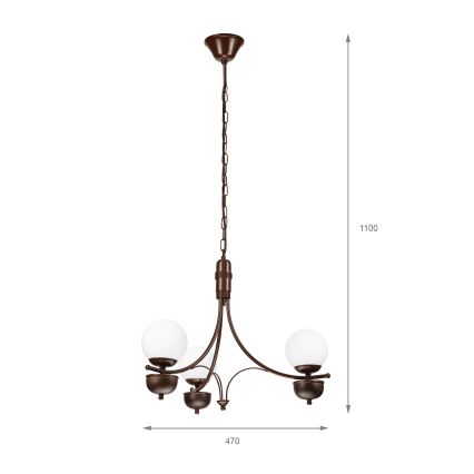 Brilagi - Luster na lancu COTTAGE 3xG9/40W/230V hrast/bijela