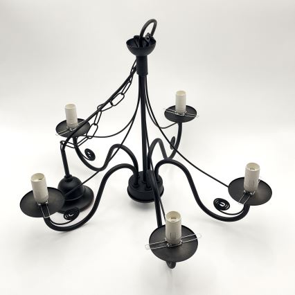 Brilagi - Luster na lancu COTTAGE 5xE14/40W/230V crna/bijela
