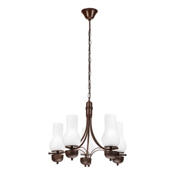 Brilagi - Luster na lancu COTTAGE 5xE14/40W/230V hrast/bijela