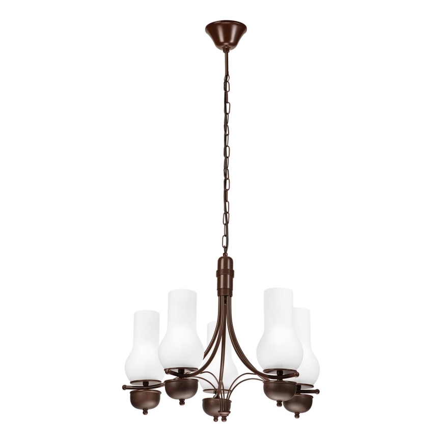 Brilagi - Luster na lancu COTTAGE 5xE14/40W/230V hrast/bijela