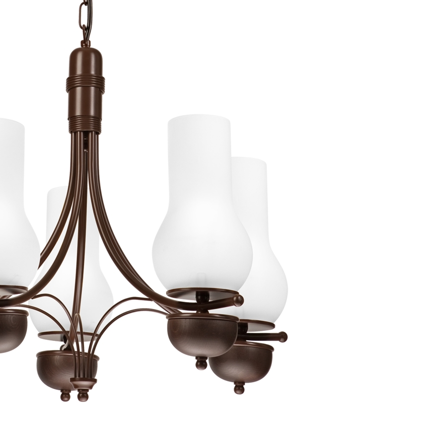 Brilagi - Luster na lancu COTTAGE 5xE14/40W/230V hrast/bijela